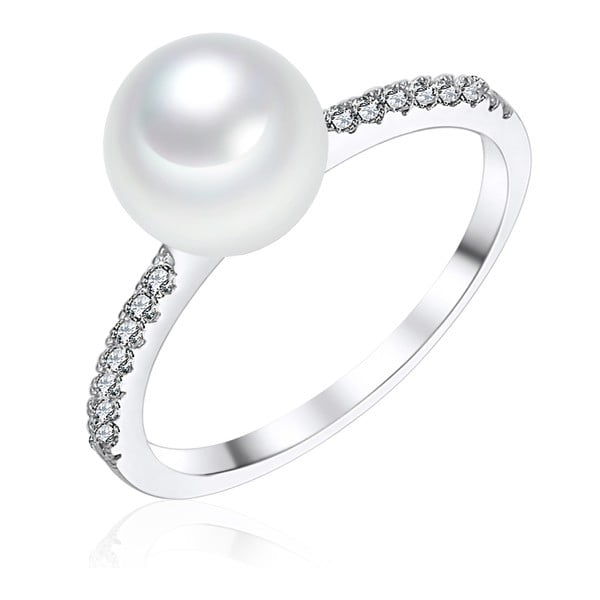 Perlový prsten Pearls Of London South Sea White, šířka 1,3 cm