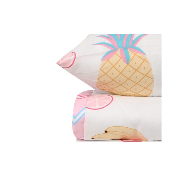 Бяло-розово единично  детско спално бельо 140x200 cm Kokteyl – Mijolnir-image-2