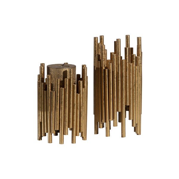 Метален свещник в златист цвят, височина 18 cm - BePureHome-image-3