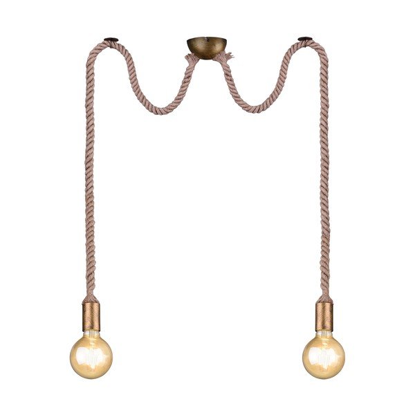Висящо осветително тяло в месингов цвят ø 12 cm Rope – Trio-image-4