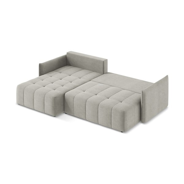 Светлосив разтегателен ъглов диван с място за съхранение (ляв ъгъл) Moku – Makamii-image-4