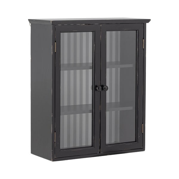 Черна висяща витрина от масивна ела 51,5x66,5x22,5 cm Hazem – Bloomingville-image-3