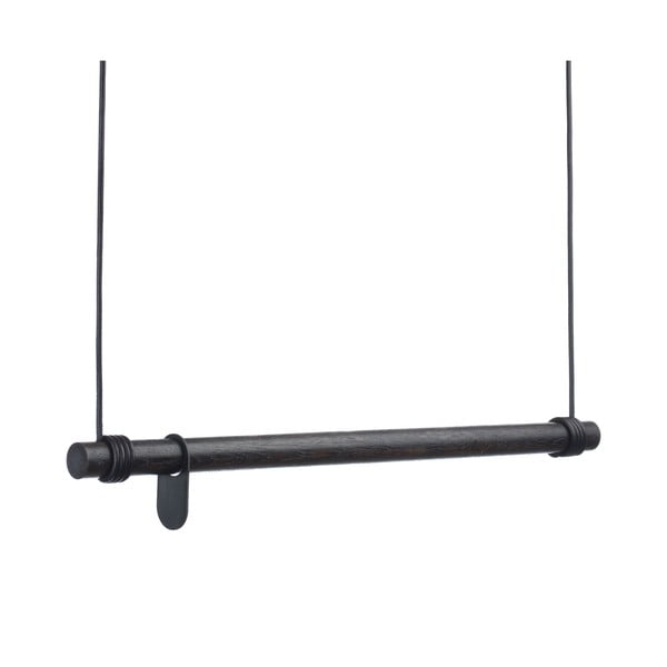 Черна стенна закачалка от масивен дъб 80 cm Swing M – LIND DNA