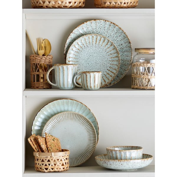 Глинен комплект за хранене 12 бр. Fleur – Bloomingville-image-1