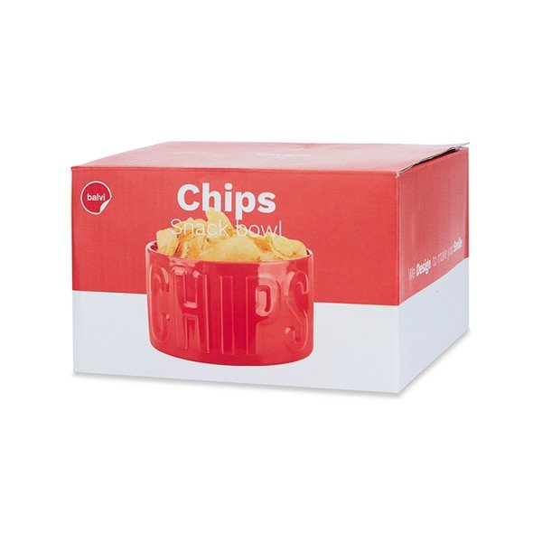 Червена керамична купичка за сервиране 1 l Chips – Balvi-image-3