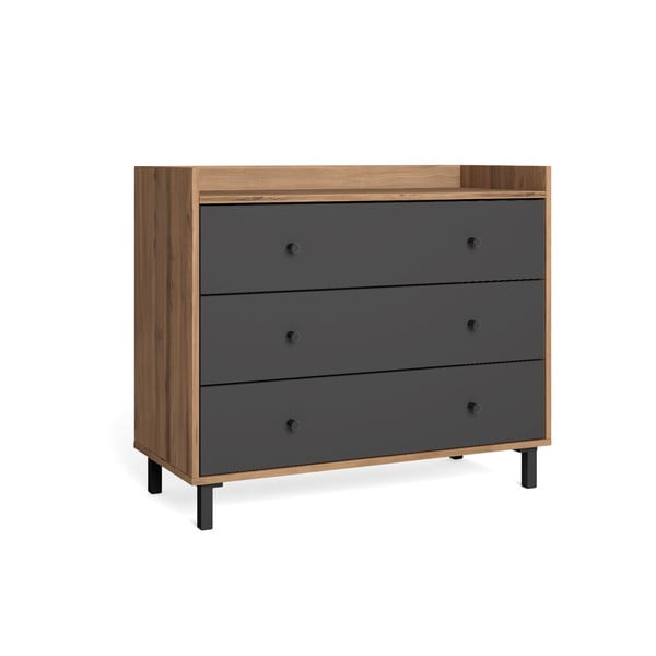 Сив нисък скрин от орех 92x75 cm Malta - Marckeric-image-1