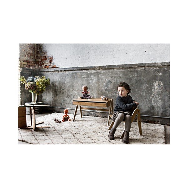 Dětský psací stůl z bambusu Moso s šedými detaily We Do Wood Geo's-image-4