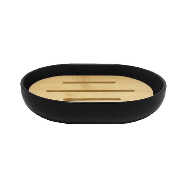 Черна пластмасова сапунерка Smart – douceur d'intérieur