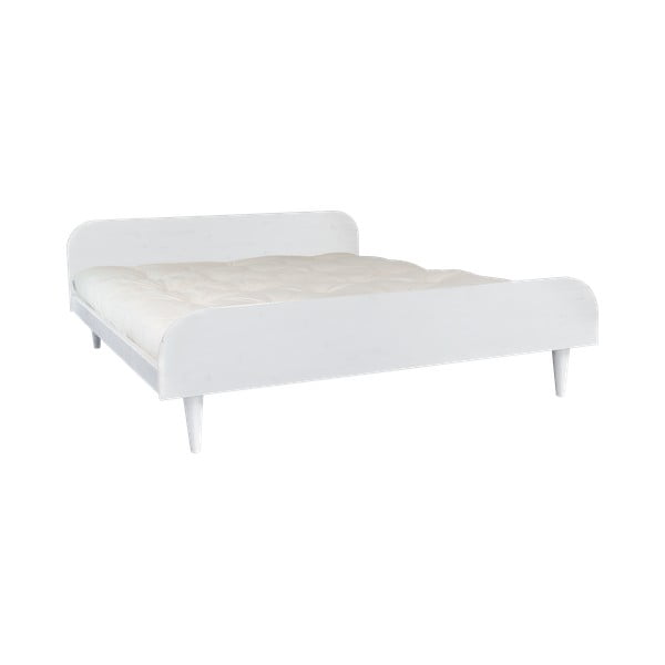 Dvoulůžková postel z borovicového dřeva s matrací Karup Design Twist Comfort Mat White/Natural, 180 x 200 cm