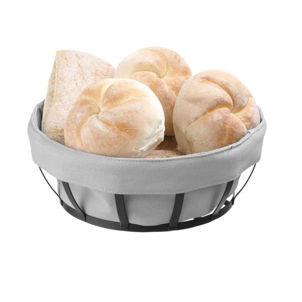 Черно-сива кошница за хляб с текстилна подплата, ø 22 cm - Hendi