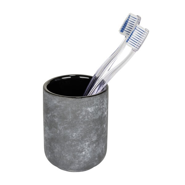 Сива керамична чаша за четки за зъби Sacile – Wenko-image-1