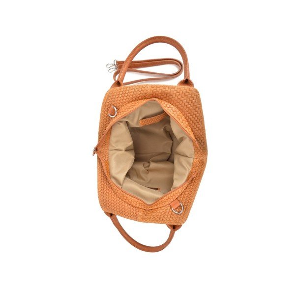 Koňakově hnědá kožená kabelka Mangotti Bags Betania-image-2
