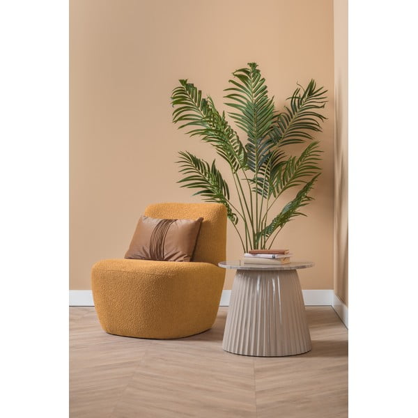 Жълто кресло от плат букле Ada – Leitmotiv-image-1