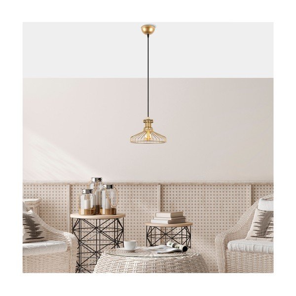 Висящо осветително тяло златно с метален абажур ø 23 cm Events – Opviq lights-image-1