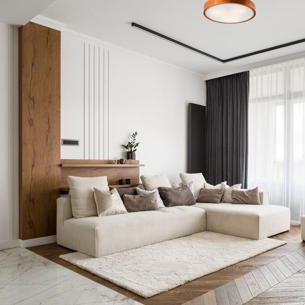 Кафяво осветително тяло за таван със стъклен абажур ø 47 cm Eveline – LAMKUR-image-2