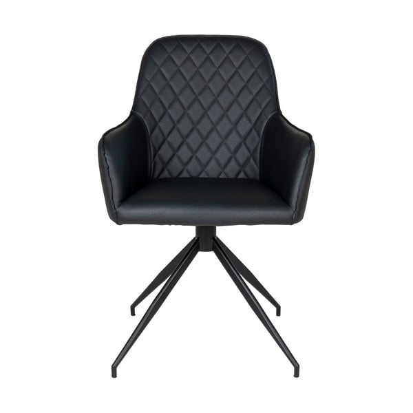 Черен тапициран трапезен стол Harbo – House Nordic-image-2