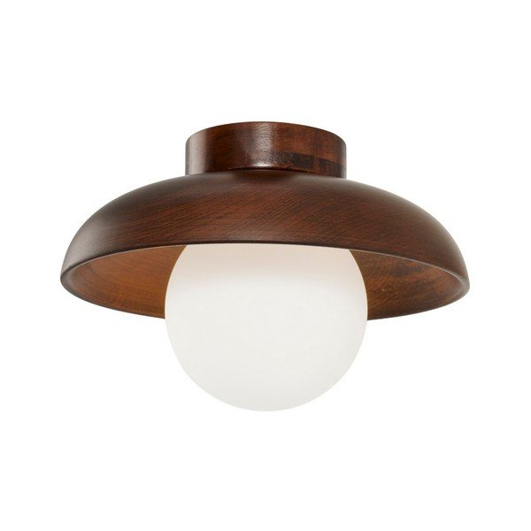 Кафяво осветително тяло за таван със стъклен абажур ø 24 cm Elsa – Opviq lights