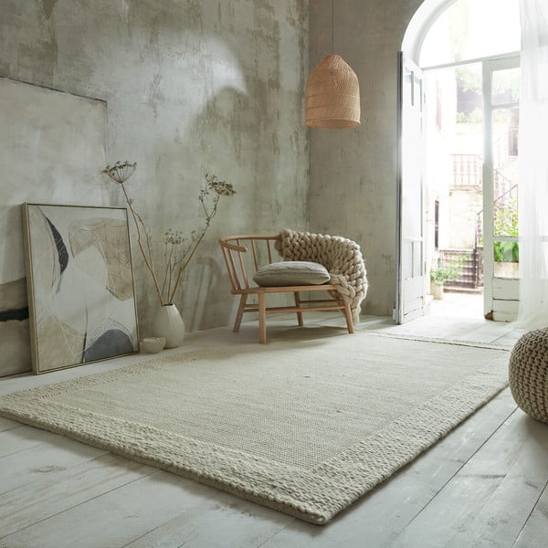 Бежов вълнен килим 170x120 cm Rue - Flair Rugs-image-1