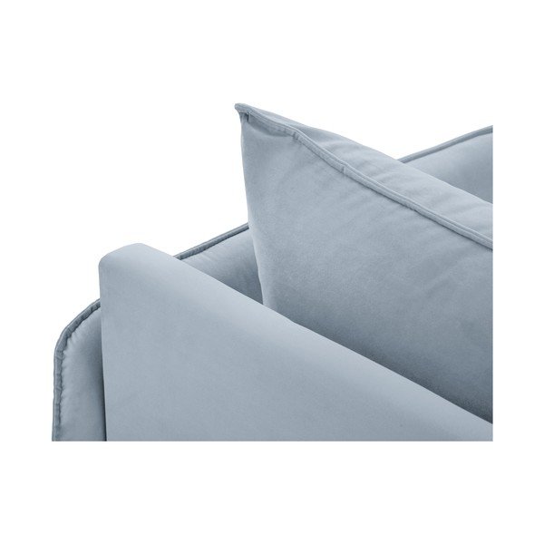 Светлосиньо кадифено кресло за отдих (десен ъгъл) Vienna - Cosmopolitan Design-image-1