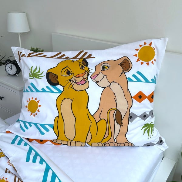 Памучно детско спално бельо за единично легло 140x200 cm Lion King Africa - Jerry Fabrics-image-3