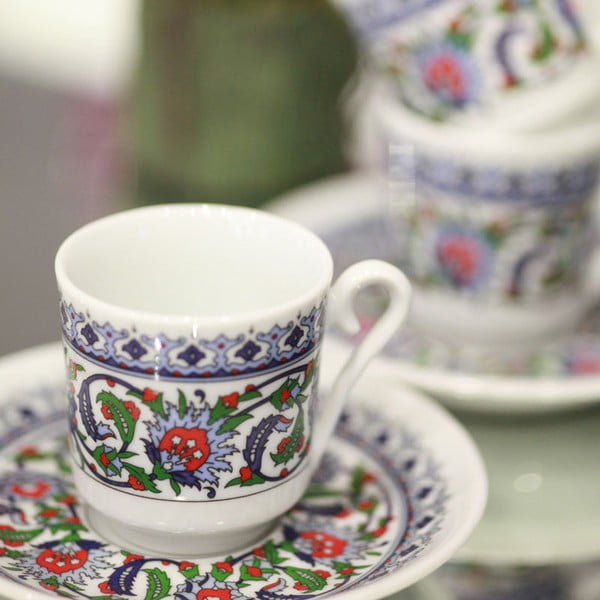 Комплект от 6 порцеланови чаши и чинии Kutahya Ornament, 50 ml - Kütahya Porselen