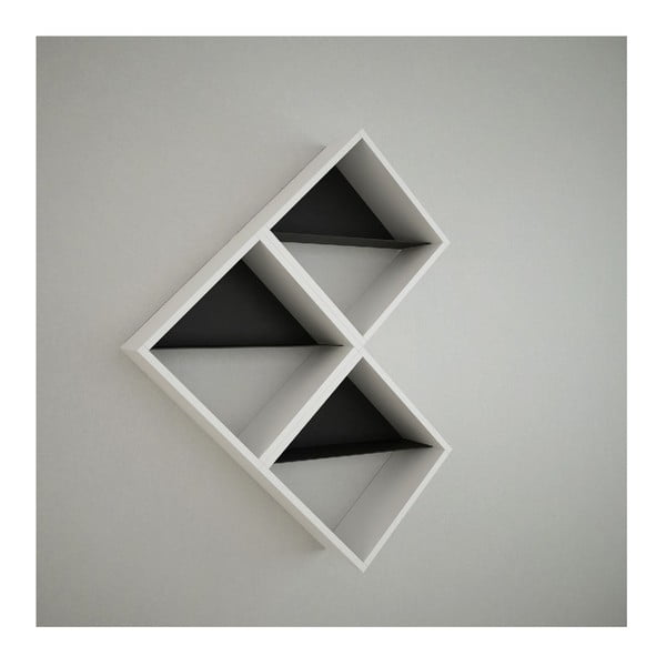 Бял стенен рафт Daniele Triple White/Black, ширина 56 cm - Unknown