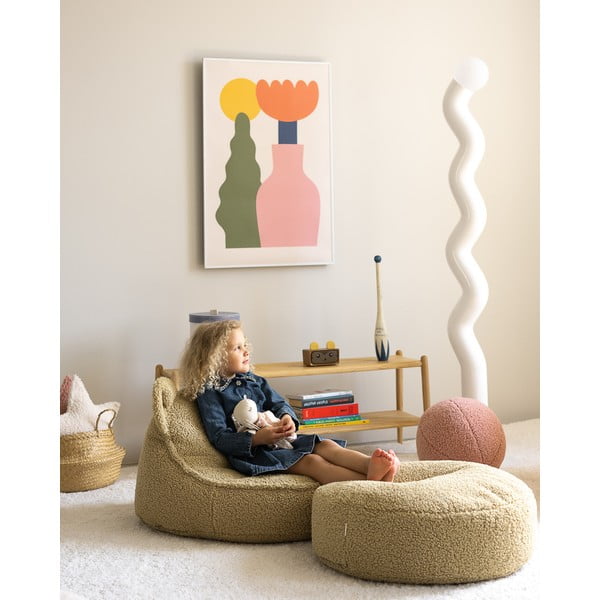 Зелен детски пуф от букле Bear – Wigiwama-image-1