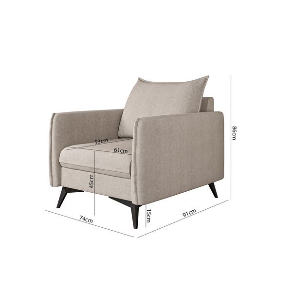 Бежово кресло Juli Bis – Ropez-image-3