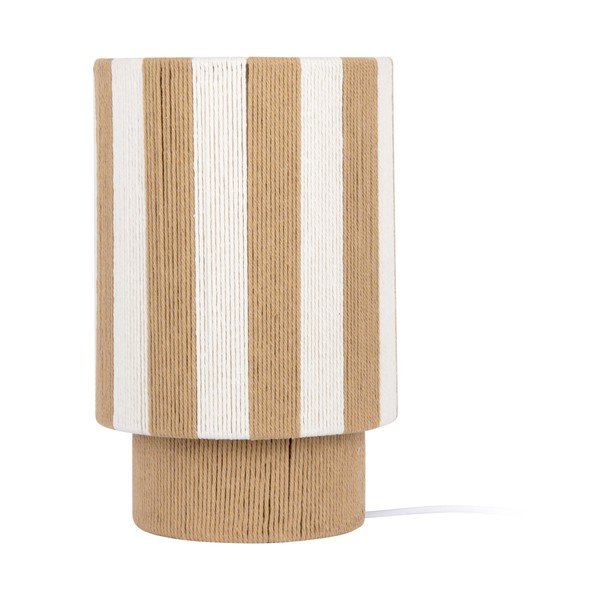 Бяла/в естествен цвят въжена настолна лампа (височина 35 cm) Vienna Stripes – Leitmotiv