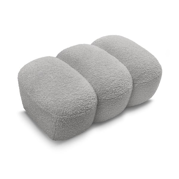 Светлосива табуретка  от прежда с примки от букле Hippolyte – Bobochic Paris-image-4