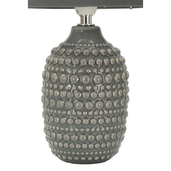 Сива керамична настолна лампа с текстилен абажур (височина 30,5 cm) Points – Mauro Ferretti-image-2