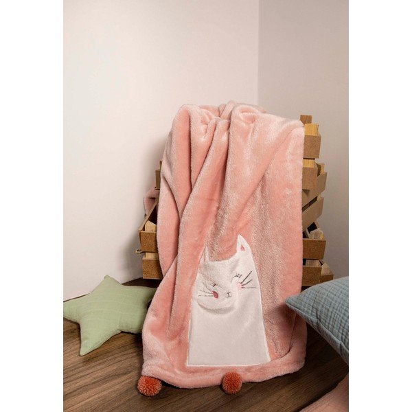 Розово памучно бебешко одеяло 75x120 cm Kitty - Mijolnir-image-2