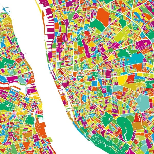 Obraz Maps Liverpool, 60 x 60 cm
