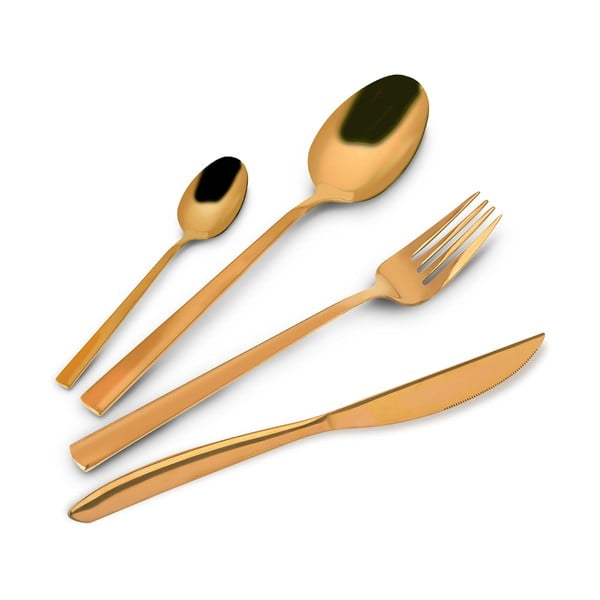 Прибори за хранене от неръждаема стомана в златист цвят 24 бр. Gold – Orion-image-2