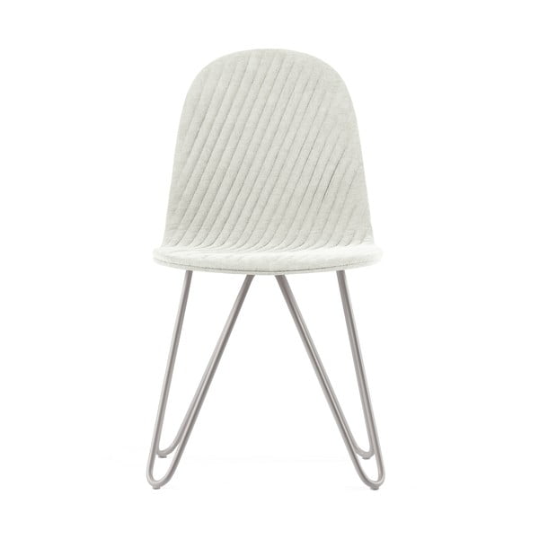 Krémová židle s kovovými nohami Iker Mannequin X Stripe
