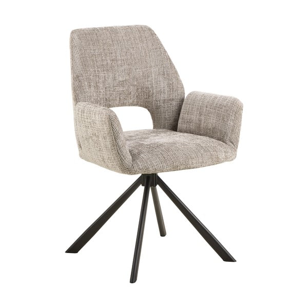 Светлосив тапициран трапезен стол с подлакътници Graham – Actona