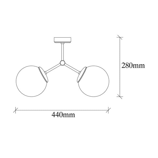 Черно-бял осветително тяло за таван със стъклен абажур 15x44 cm Damar – Opviq lights-image-3