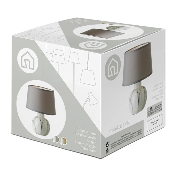 Бежова керамична настолна лампа с текстилен абажур (височина 26,5 cm) - Casa Selección-image-4