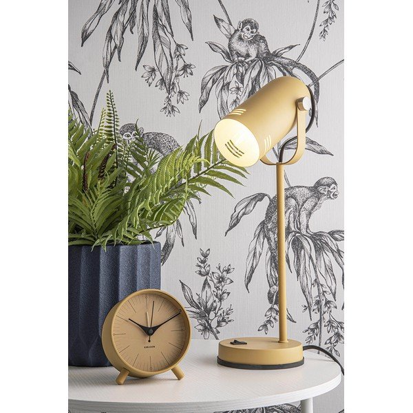 Метален будилник в горчично жълто Индекс, ø 11 cm Index - Karlsson-image-1