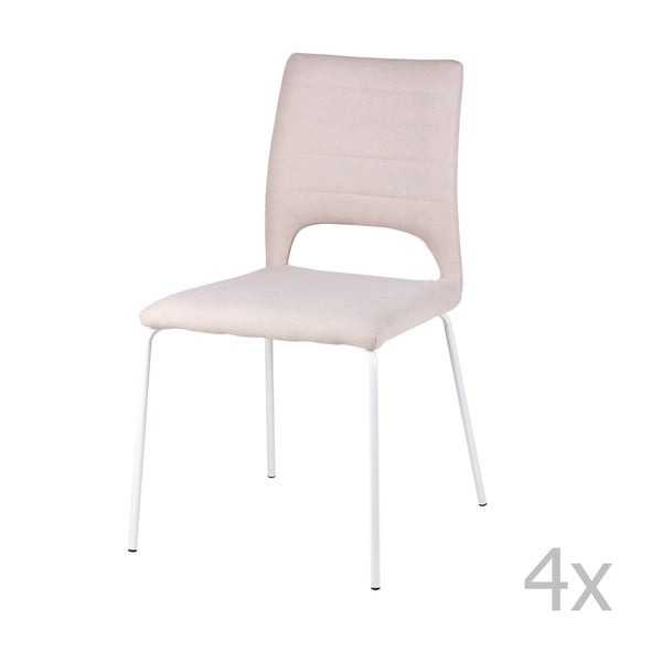Комплект от 4 светлорозови трапезни стола Lena - sømcasa