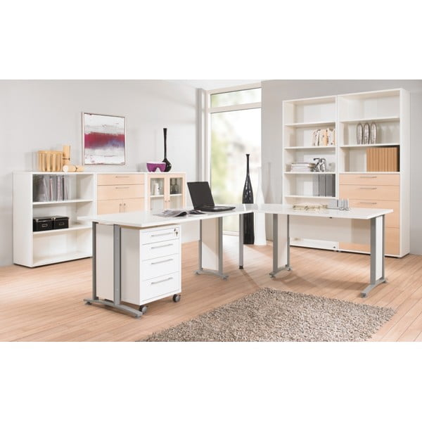 Бяло-естествена модулна библиотека от дъбов декор  89x113 cm Prima – Tvilum-image-1