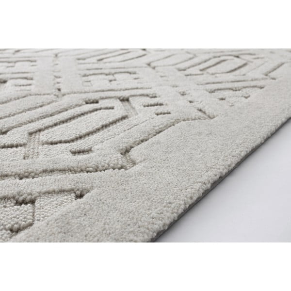 Светлосив вълнен килим 133x190 cm Dive - Agnella-image-3