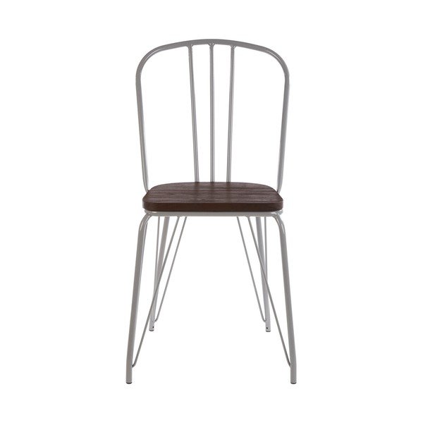 Сив/в тъмно естествен цвят трапезен стол от масивен бряст District – Premier Housewares-image-2
