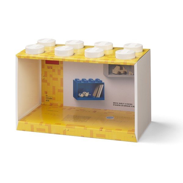 Детски бял стенен рафт Brick 8 - LEGO®-image-2
