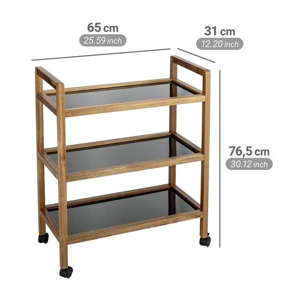 Рафт за баня от масивна акация в черен и естествен цвят 65x76,5 cm Fondi – Wenko-image-3