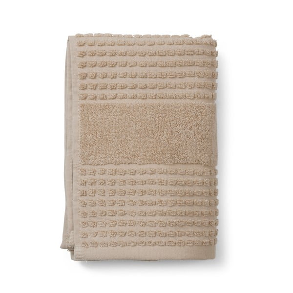 Бежова кърпа от органичен памук 50x100 cm Check - JUNA