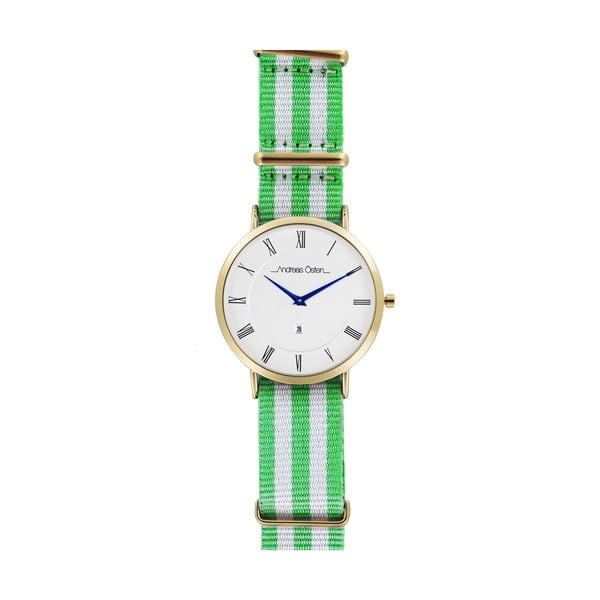 Pánské hodinky se zelenobílým páskem Andreas Östen Wello