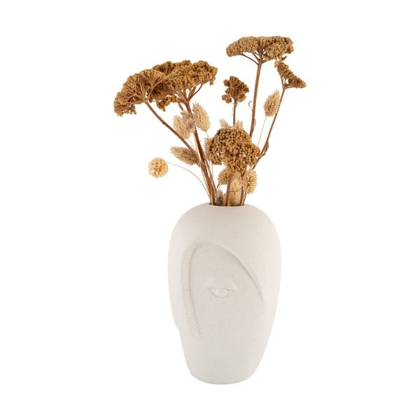Кремава керамична ваза (височина 19,5 cm) Face – House Nordic-image-3