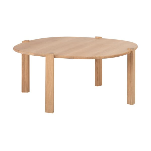 Кръгла масичка за кафе от масивен дъб в естествен цвят ø 100 cm Kulin – Gazzda