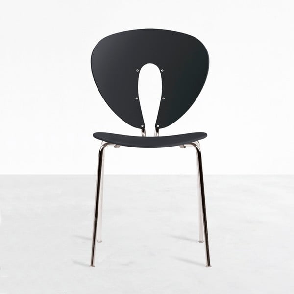 Židle Globus, černá/lesklý chrom
